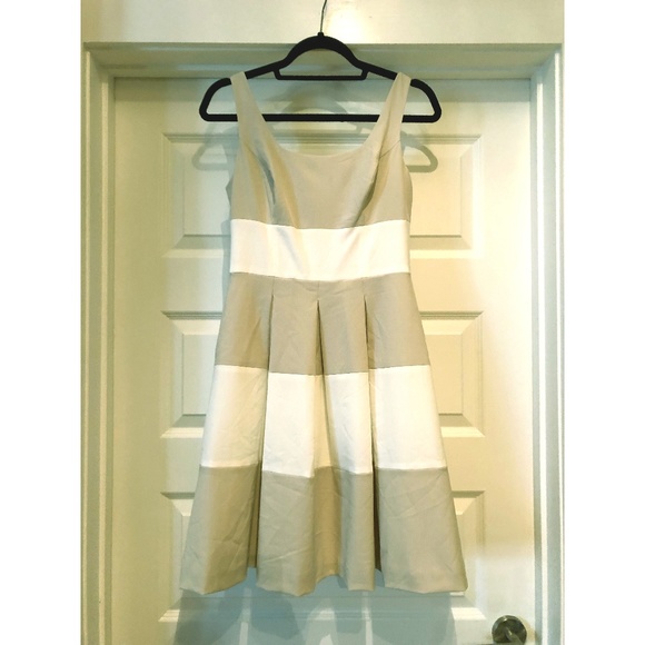 Ralph Lauren Khaki/White A Line Sleeveless Dress - Picture 1 of 3